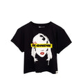 Black-White - Front - Blondie Womens-Ladies AKA Crop T-Shirt