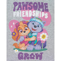 Grey - Pack Shot - Paw Patrol Girls Pawsome Friendships Marl T-Shirt