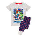 Grey Marl - Front - Marvel Avengers Boys Superhero Long Pyjama Set