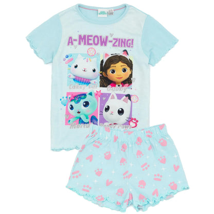 Blue - Front - Gabby´s Dollhouse Girls A Meow Zing Short Pyjama Set