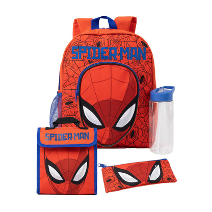 Red - Front - Spider-Man Childrens-Kids Backpack Set (Pack Of 4)