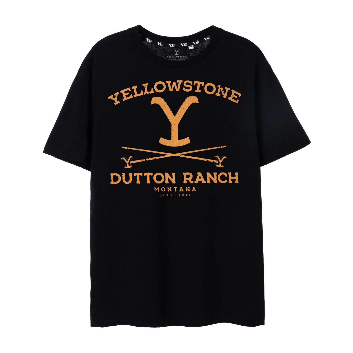 Black - Front - Yellowstone Mens Dutton Ranch T-Shirt
