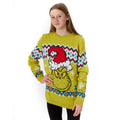 Green - Side - The Grinch Childrens-Kids Knitted Christmas Jumper
