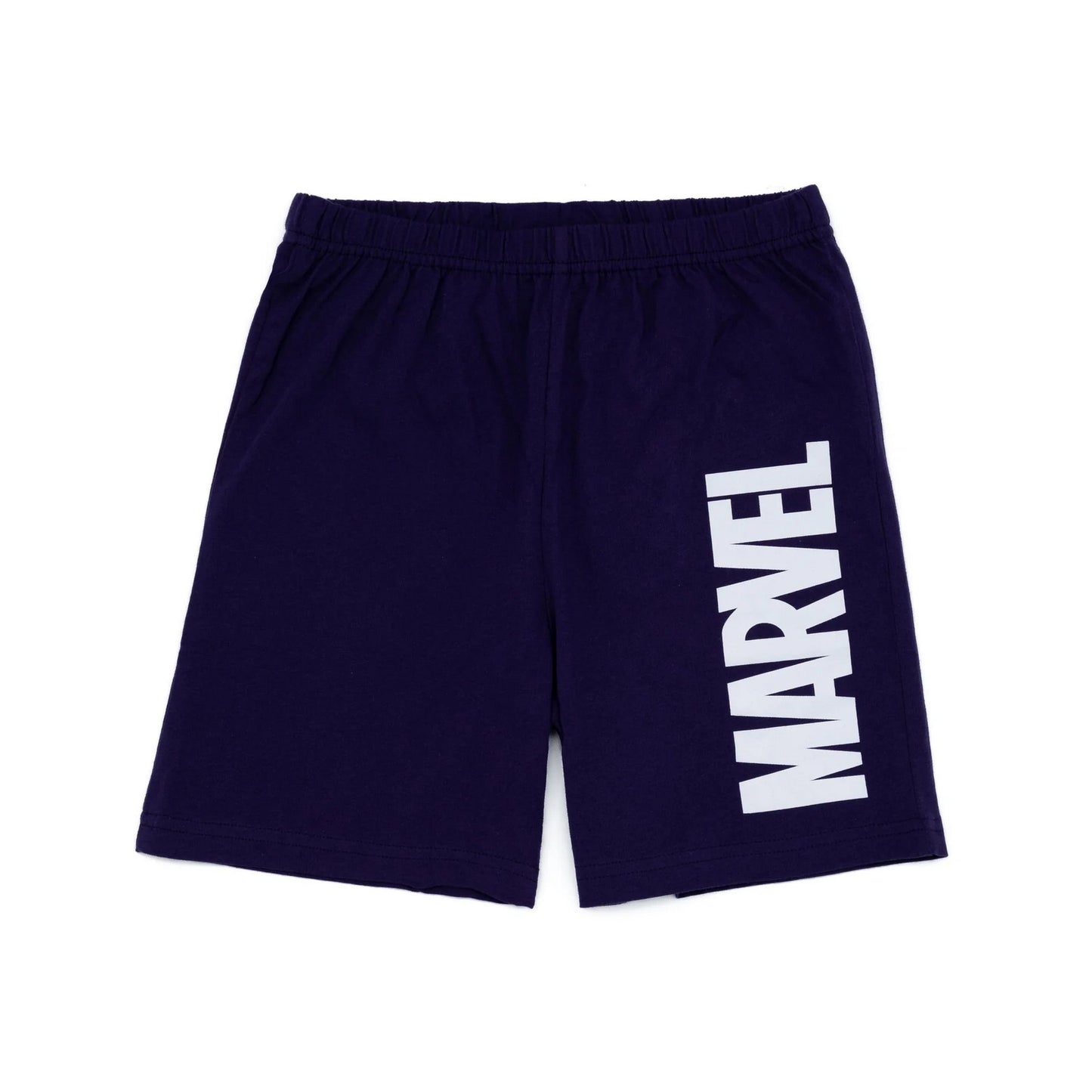 Navy-White - Side - Marvel Boys Superhero Short Pyjama Set