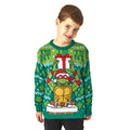 Green - Side - Teenage Mutant Ninja Turtles Boys Knitted Christmas Jumper