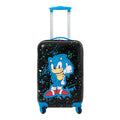 Black-Blue - Front - Sonic The Hedgehog 4 Wheeled Cabin Bag