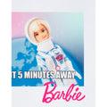 White - Back - Barbie Womens-Ladies Running Late Space T-Shirt