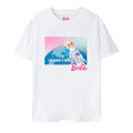 White - Front - Barbie Womens-Ladies Running Late Space T-Shirt