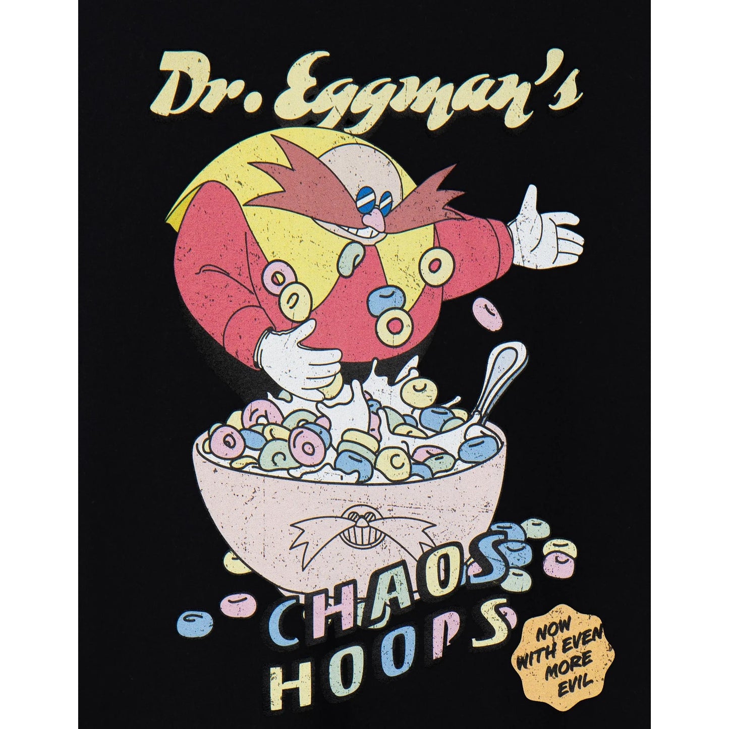 Black - Back - Sonic The Hedgehog Mens Chaos Hoops T-Shirt