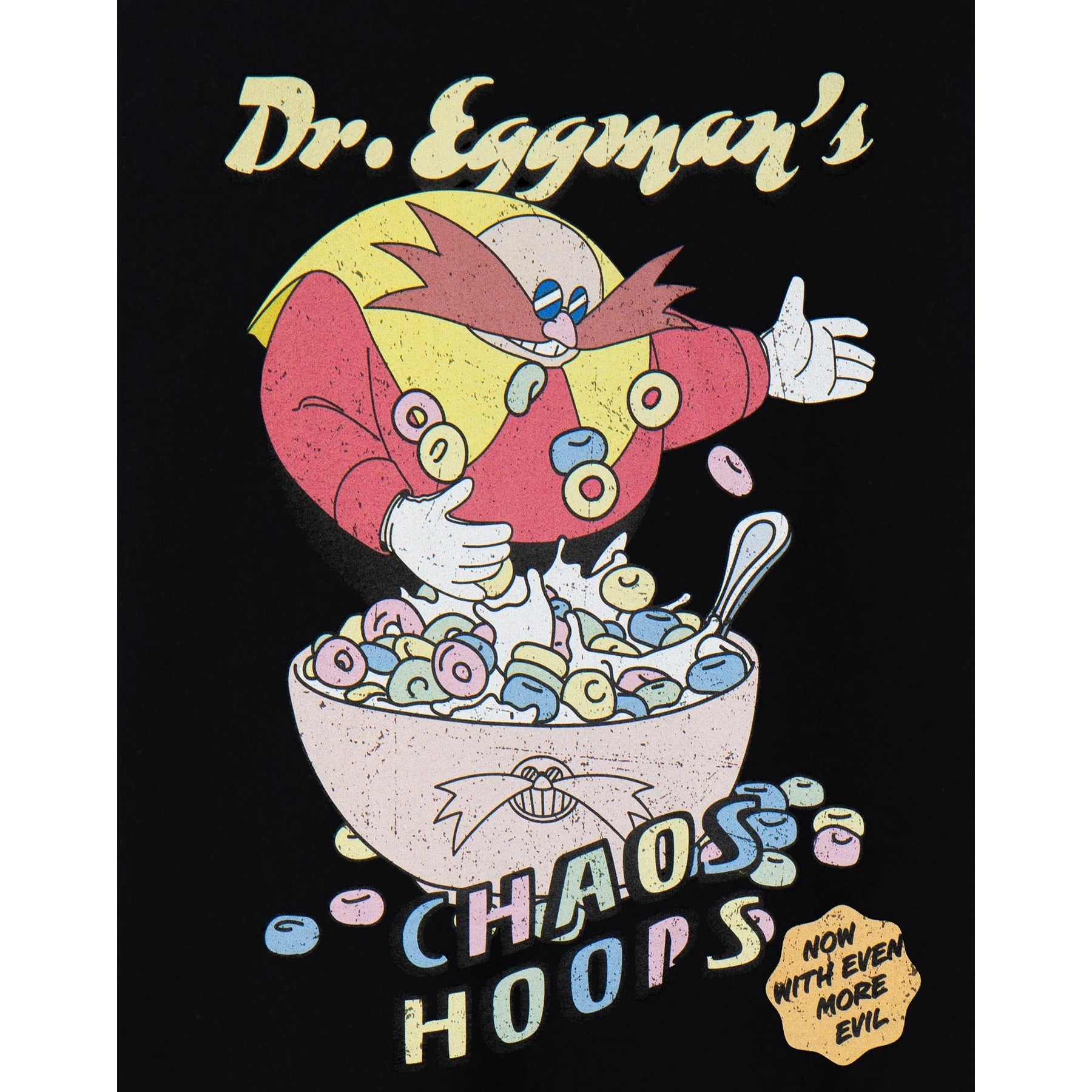 Black - Back - Sonic The Hedgehog Mens Chaos Hoops T-Shirt
