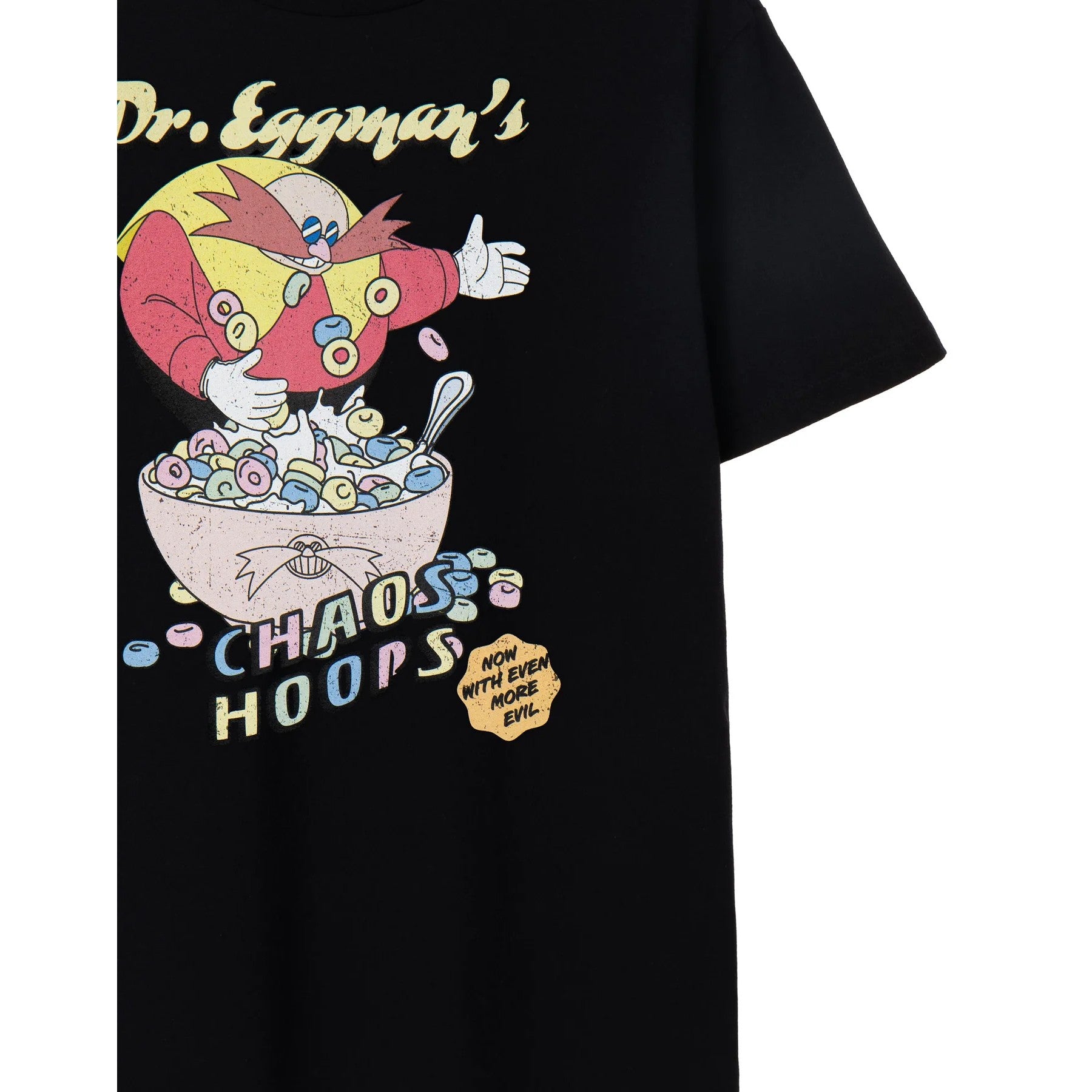 Black - Side - Sonic The Hedgehog Mens Chaos Hoops T-Shirt