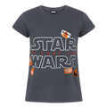 Grey - Front - Star Wars: The Last Jedi Girls Badge T-Shirt