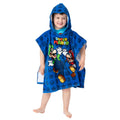 Blue - Side - Super Mario Childrens-Kids Hooded Towel