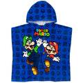 Blue - Front - Super Mario Childrens-Kids Hooded Towel