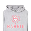 Grey - Side - Barbie Womens-Ladies Collegiate Logo Marl Hoodie