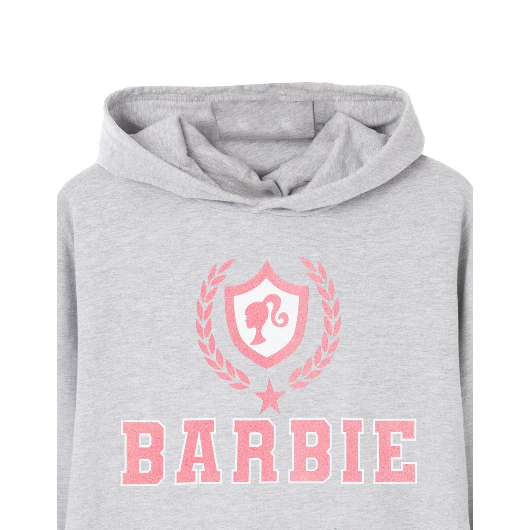 Grey - Side - Barbie Womens-Ladies Collegiate Logo Marl Hoodie