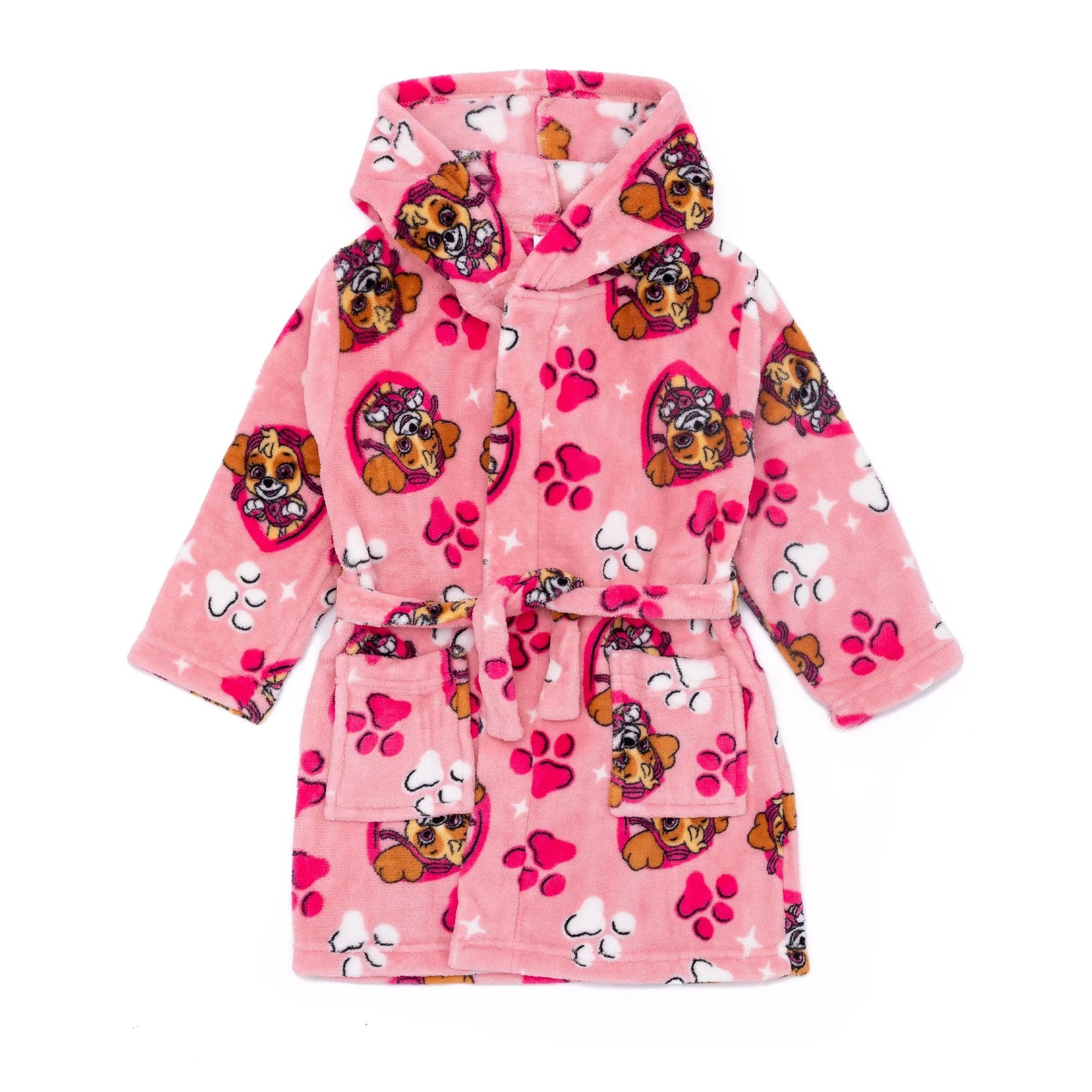 Pink - Front - Paw Patrol Girls Hooded Dressing Gown