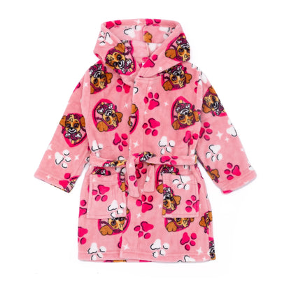 Pink - Front - Paw Patrol Girls Hooded Dressing Gown
