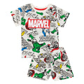 White-Multicoloured - Front - Marvel Boys Superhero Short Pyjama Set