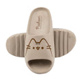 Brown - Back - Pusheen Womens-Ladies Moulded Footbed Sliders