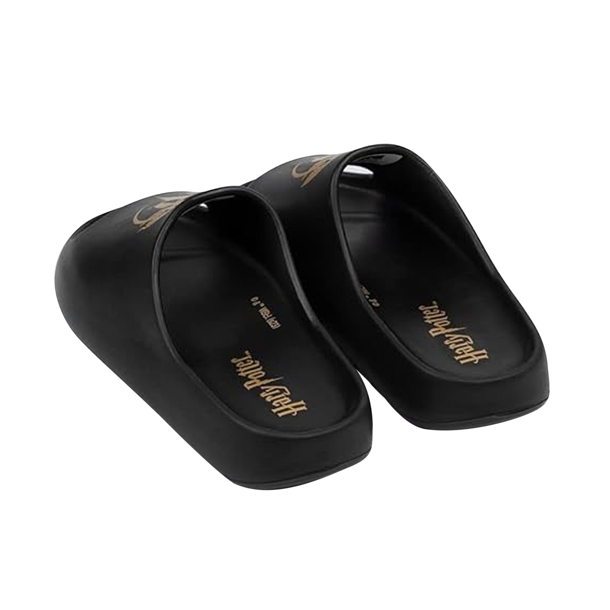 Black - Back - Harry Potter Womens-Ladies Moulded Footbed Sliders