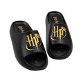 Black - Front - Harry Potter Womens-Ladies Moulded Footbed Sliders