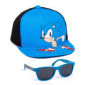 Blue-Black - Front - Sonic The Hedgehog Childrens-Kids Sunglasses Baseball Cap Set