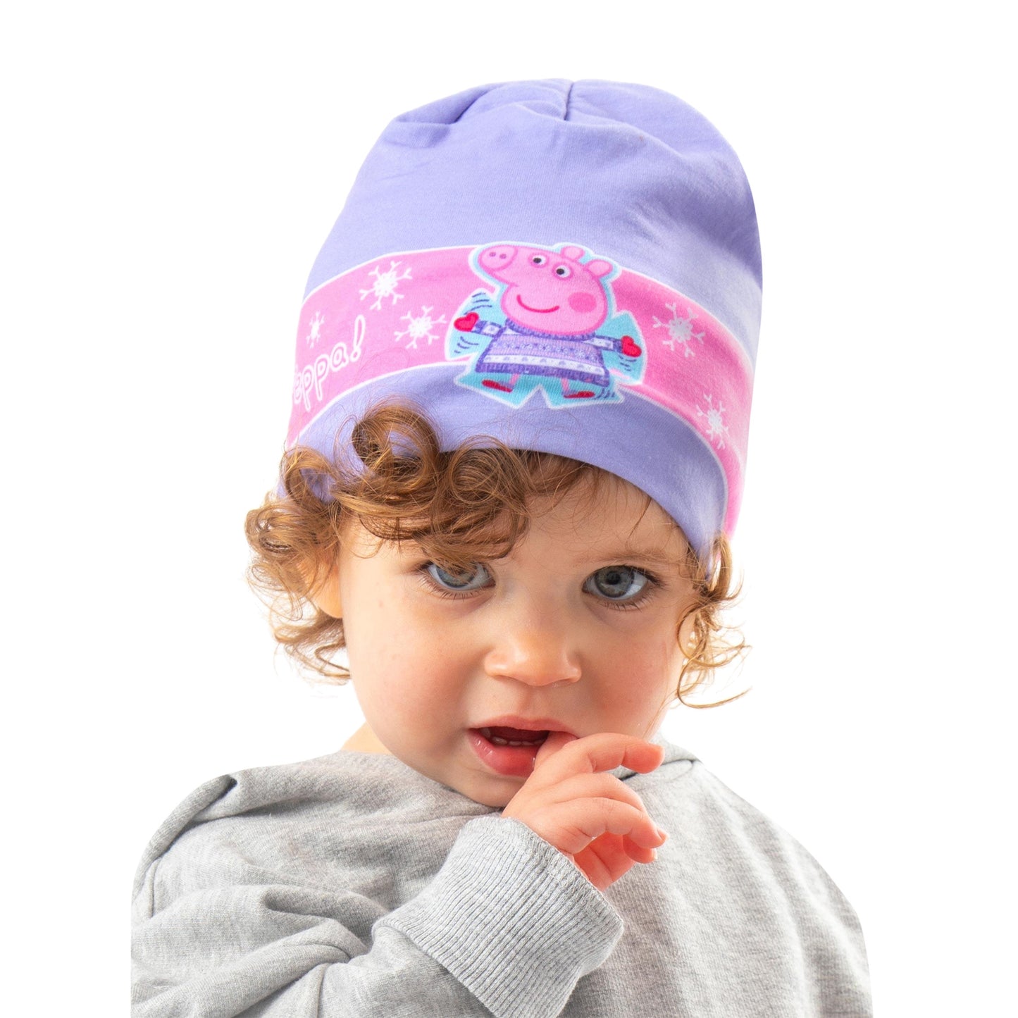 Purple-Pink - Back - Peppa Pig Girls Beanie