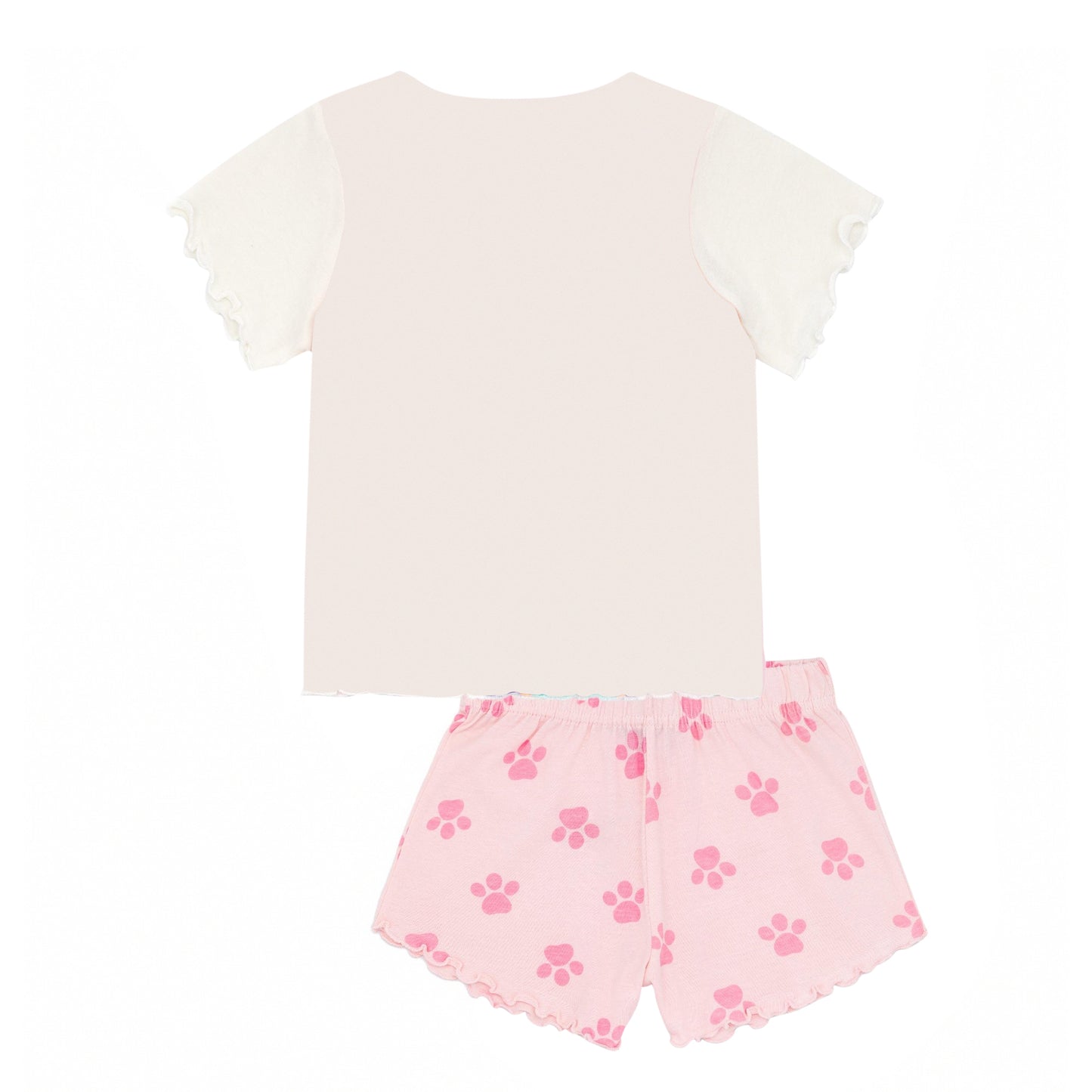 Pink - Back - Paw Patrol Girls Short-Sleeved Pyjama Set