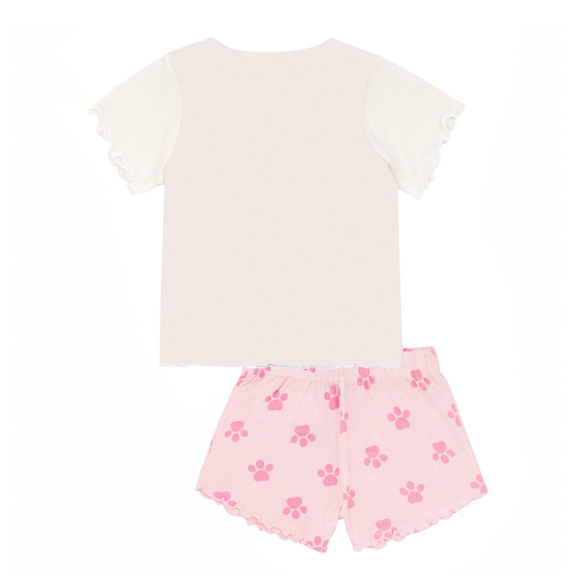 Pink - Back - Paw Patrol Girls Short-Sleeved Pyjama Set