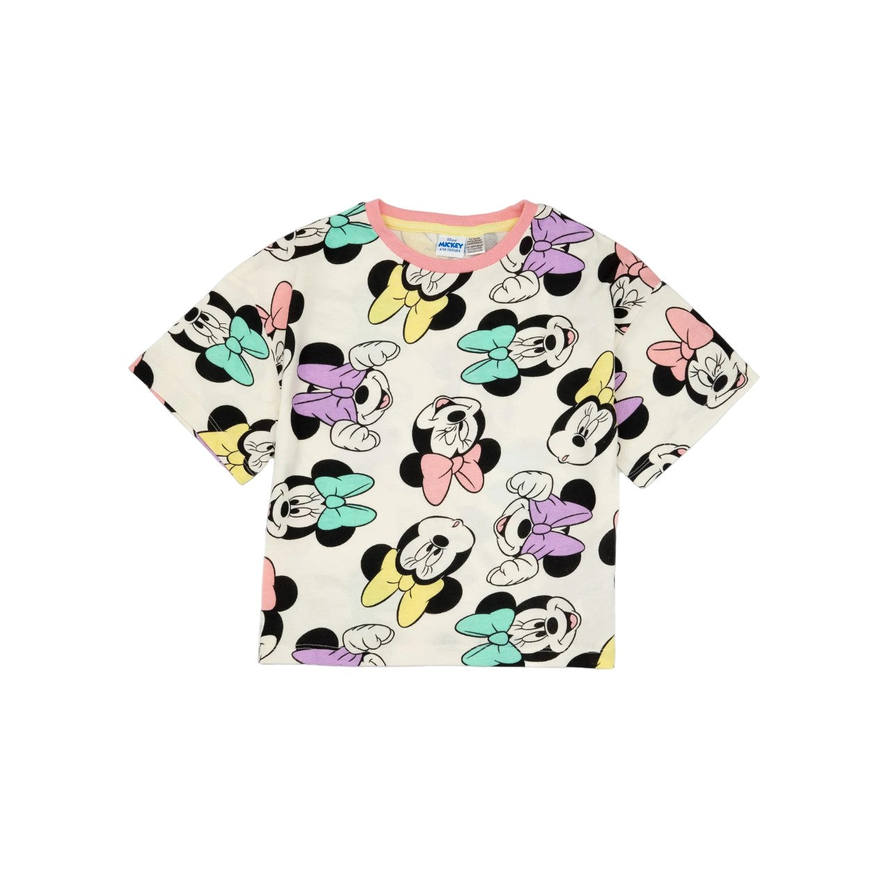 White - Side - Minnie Mouse Girls All-Over Print Short Pyjama Set