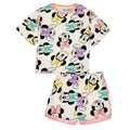 White - Front - Minnie Mouse Girls All-Over Print Short Pyjama Set