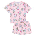 Blue-Pink - Side - Pusheen Girls Cat Short Pyjama Set (Pack of 2)