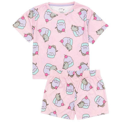 Blue-Pink - Lifestyle - Pusheen Girls Cat Short Pyjama Set (Pack of 2)