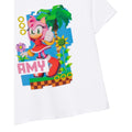 White - Back - Sonic The Hedgehog Childrens-Kids Amy Short-Sleeved T-Shirt