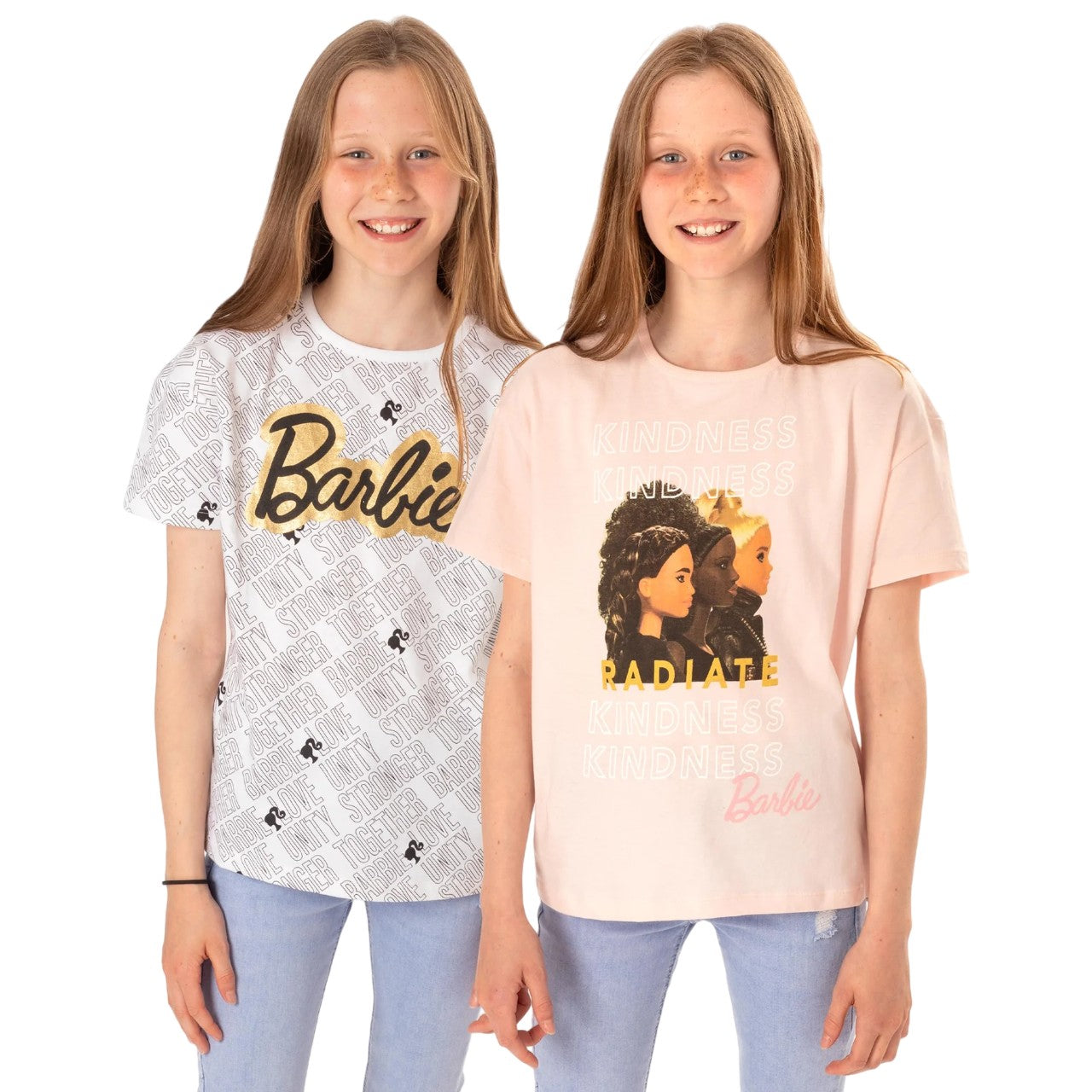 Multicoloured - Close up - Barbie Girls Kindness Stronger Together Unity And Love T-Shirt (Pack of 2)