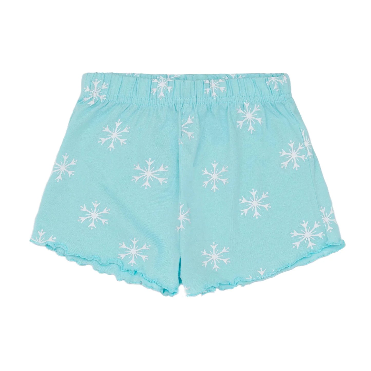 Blue-White-Orange - Side - Frozen Girls Anna And Elsa Short Pyjama Set