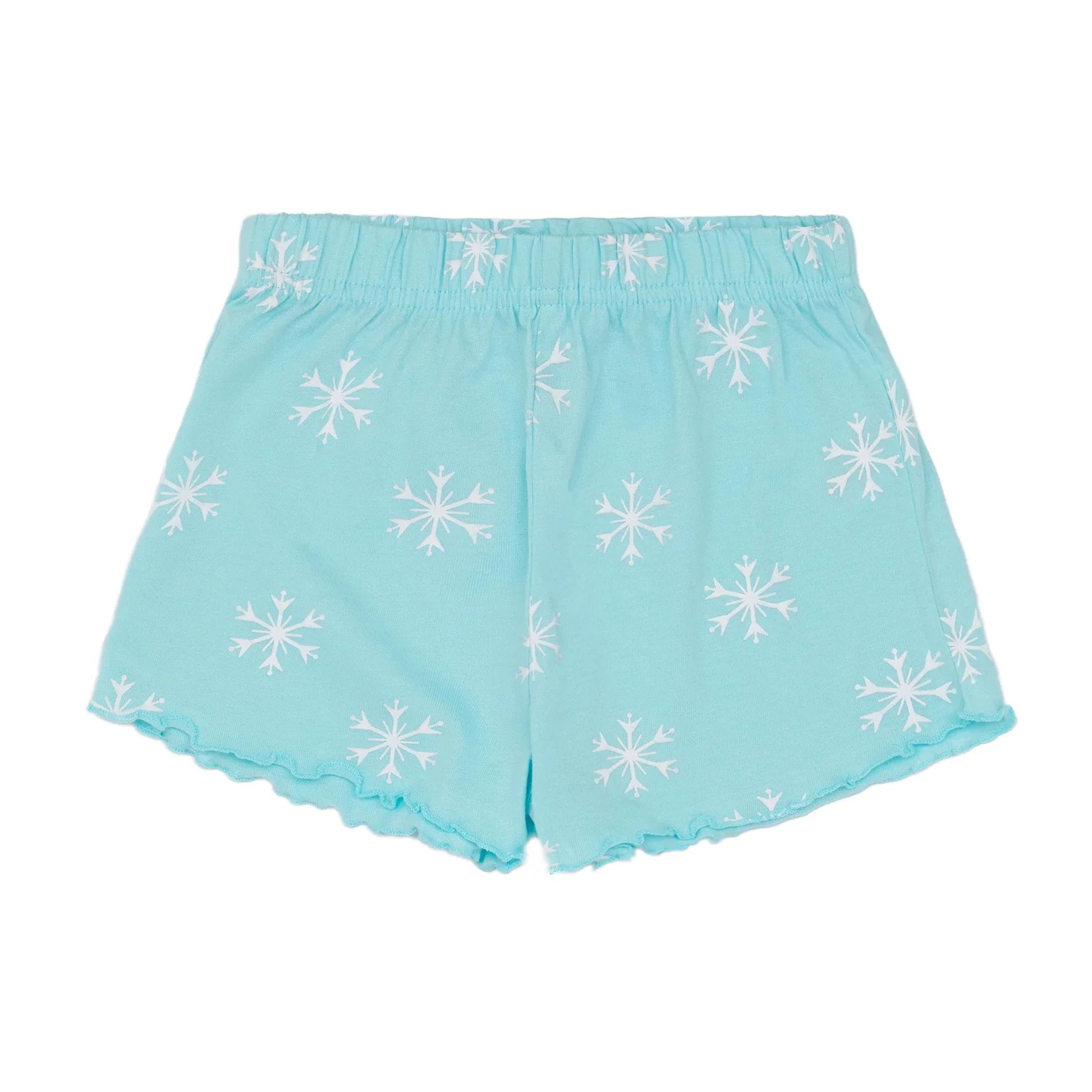 Blue-White-Orange - Side - Frozen Girls Anna And Elsa Short Pyjama Set
