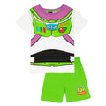 Green - Front - Toy Story Boys Buzz Lightyear Costume Short Pyjama Set