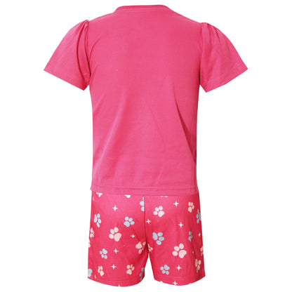 Blue-Pink - Side - Paw Patrol Girls Short Pyjama Set (Pack of 2)