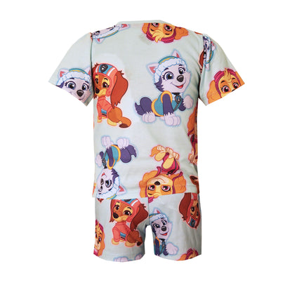Blue-Pink - Pack Shot - Paw Patrol Girls Short Pyjama Set (Pack of 2)