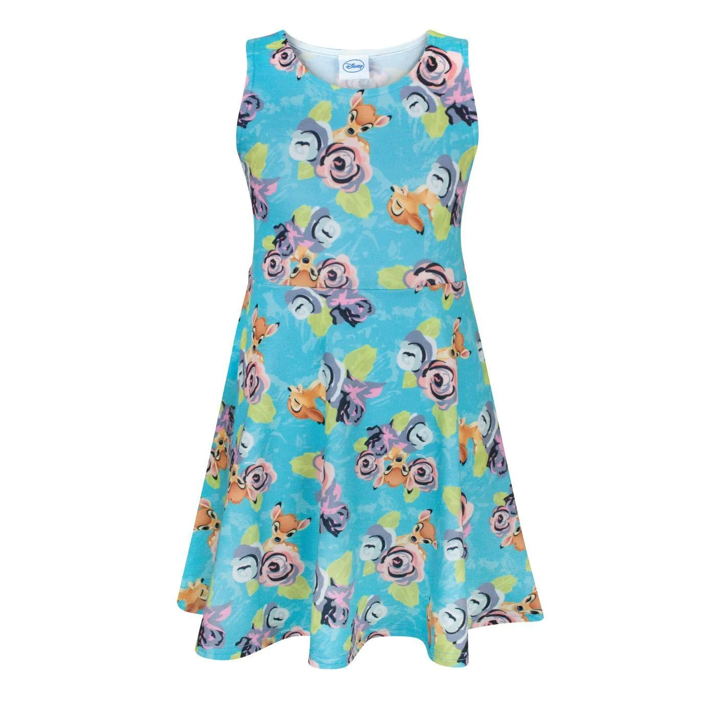 Pale Blue - Front - Bambi Girls Skater Dress