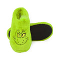 Green - Side - The Grinch Unisex Adult Face Faux Fur Slippers