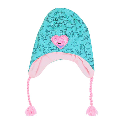 Blue-Pink - Front - Peppa Pig Girls Beanie