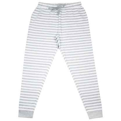 Grey - Front - Unisex Adult Striped Lounge Pants