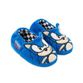 Blue - Back - Sonic The Hedgehog Childrens-Kids Face Slippers