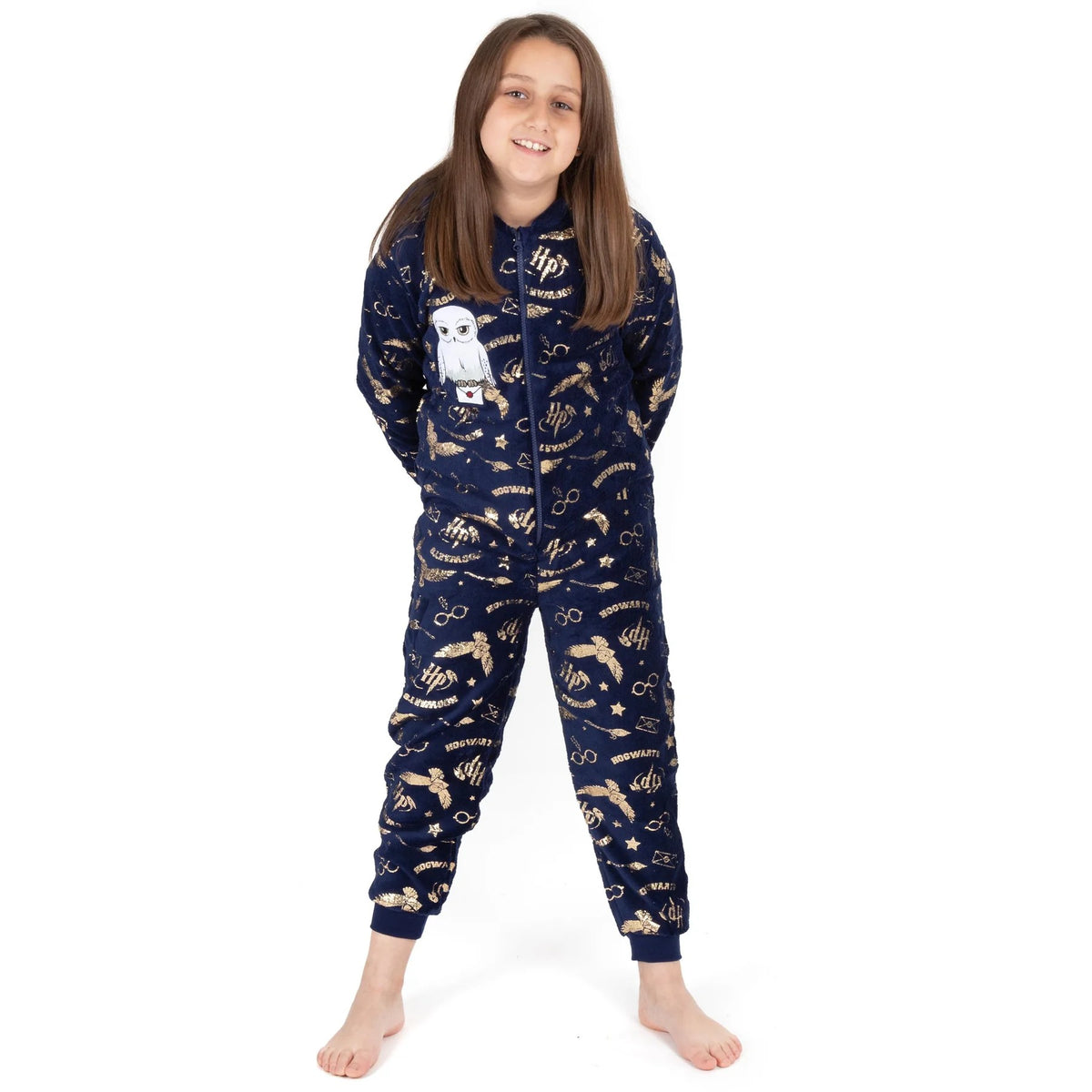 Blue - Lifestyle - Harry Potter Childrens-Kids Hedwig Hogwarts All-In-One Nightwear