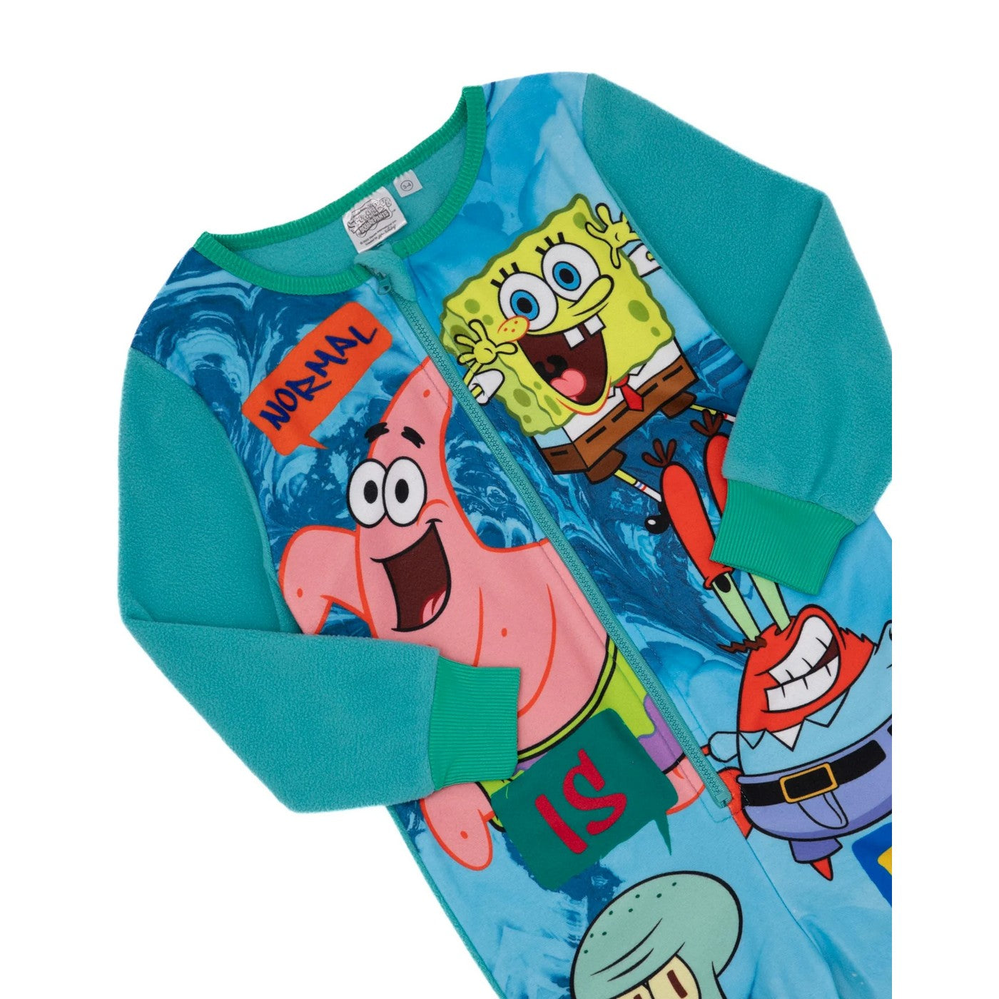 Blue - Pack Shot - SpongeBob SquarePants Childrens-Kids Normal Is Boring All-In-One Nightwear