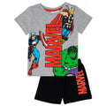 Grey-Black - Front - Marvel Boys Superhero Short Pyjama Set