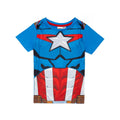 Blue-Red - Back - Captain America Boys Captain America Short Pyjama Set